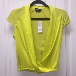 Bebe Capped Slv Twist Front Top XS
